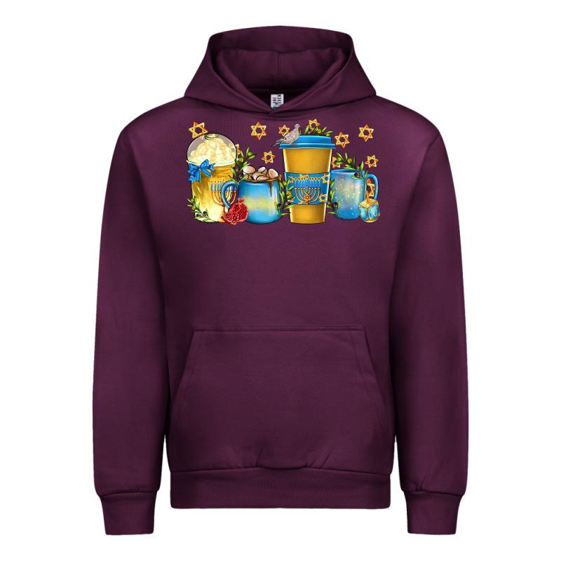 Hanukkah Coffee Cups Urban Hoodie by texasbilliewilder | Teevron