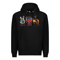 Black peace love rodeo Premium Hoodie - Zillion Design Studio