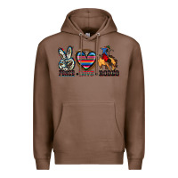 Chestnut peace love rodeo Premium Hoodie - Zillion Design Studio
