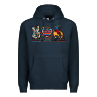 Navy peace love rodeo Premium Hoodie - Zillion Design Studio