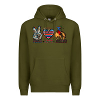 Army Green peace love rodeo Premium Hoodie - Zillion Design Studio