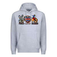 Heather Grey peace love rodeo Premium Hoodie - Zillion Design Studio
