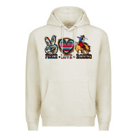 Oatmeal Heather peace love rodeo Premium Hoodie - Zillion Design Studio
