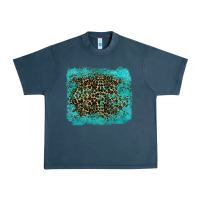 Midnight Navy leopard turquoise Urban Heavy Tee - RanaPortraitStore