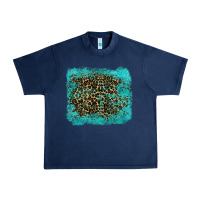 Navy leopard turquoise Urban Heavy Tee - RanaPortraitStore