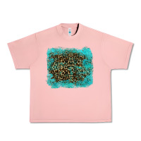 Salmon leopard turquoise Urban Heavy Tee - RanaPortraitStore