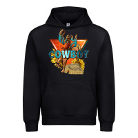 Black hey cowboy with sunflowers Urban Hoodie - texasbilliewilder