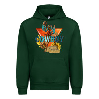 Forest Green hey cowboy with sunflowers Urban Hoodie - texasbilliewilder