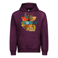 Mauve Wine hey cowboy with sunflowers Urban Hoodie - texasbilliewilder