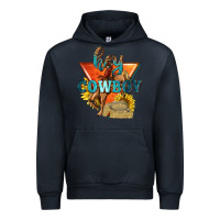 Navy hey cowboy with sunflowers Urban Hoodie - texasbilliewilder