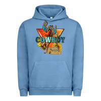 Pigment Pebble Blue hey cowboy with sunflowers Urban Hoodie - texasbilliewilder