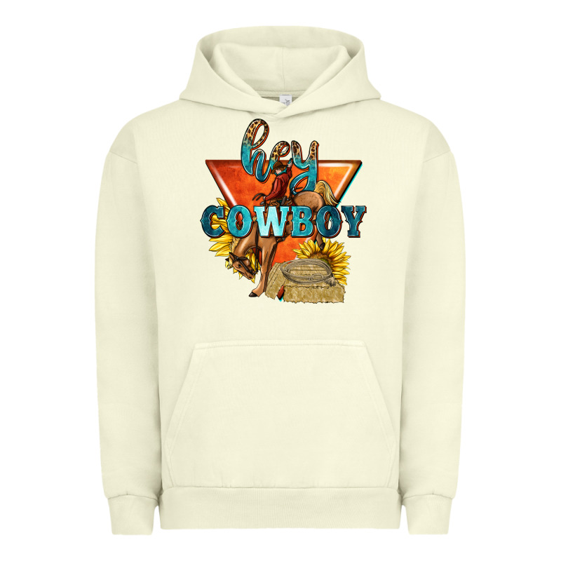 Hey Cowboy With Sunflowers Urban Hoodie by texasbilliewilder | Teevron