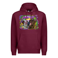 Burgundy Mardi Gras Heifers Premium Hoodie - RanaPortraitStore