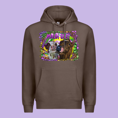 Mardi Gras Heifers Premium Hoodie Designed By Ranaportraitstore