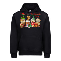 Black merry christmas gingerbread coffee cups Urban Hoodie - Zillion Design Studio