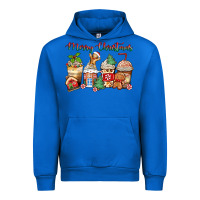 Cobalt merry christmas gingerbread coffee cups Urban Hoodie - Zillion Design Studio