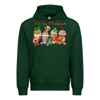 Forest Green merry christmas gingerbread coffee cups Urban Hoodie - Zillion Design Studio