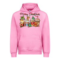 Fuchsia Pink merry christmas gingerbread coffee cups Urban Hoodie - Zillion Design Studio
