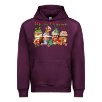 Mauve Wine merry christmas gingerbread coffee cups Urban Hoodie - Zillion Design Studio