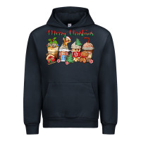 Navy merry christmas gingerbread coffee cups Urban Hoodie - Zillion Design Studio