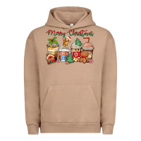 Pigment Burro merry christmas gingerbread coffee cups Urban Hoodie - Zillion Design Studio