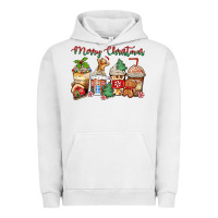 Pigment Lunar Rock merry christmas gingerbread coffee cups Urban Hoodie - Zillion Design Studio