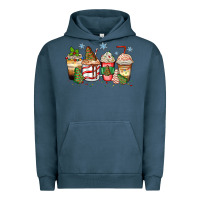 Pigment Midnight Navy christmas tree cake  coffee cups Urban Hoodie - Zillion Design Studio