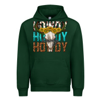 Forest Green howdy howdy howdy western bull skull Urban Hoodie - texasbilliewilder