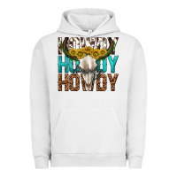 Pigment Lunar Rock howdy howdy howdy western bull skull Urban Hoodie - texasbilliewilder