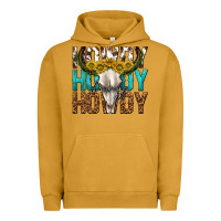 Pigment Peanut Butter howdy howdy howdy western bull skull Urban Hoodie - texasbilliewilder