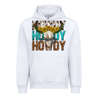 White howdy howdy howdy western bull skull Urban Hoodie - texasbilliewilder