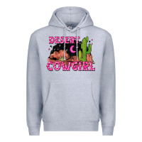 Heather Grey desert cowgirl Premium Hoodie - Zillion Design Studio