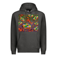 Charcoal Heather Mardi gras king cake and crawfish Premium Hoodie - RanaPortraitStore