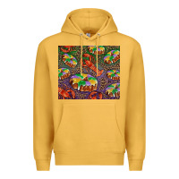 Mustard Mardi gras king cake and crawfish Premium Hoodie - RanaPortraitStore