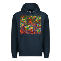 Navy Mardi gras king cake and crawfish Premium Hoodie - RanaPortraitStore