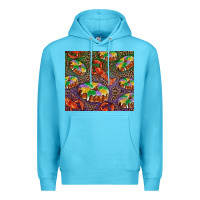 Ocean Blue Mardi gras king cake and crawfish Premium Hoodie - RanaPortraitStore