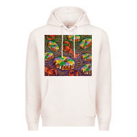 Pale Pink Mardi gras king cake and crawfish Premium Hoodie - RanaPortraitStore