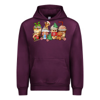Mauve Wine christmas gingerbread coffee cups Urban Hoodie - Zillion Design Studio