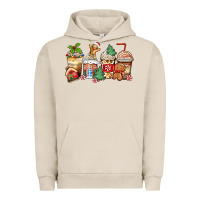 Pigment French Oak christmas gingerbread coffee cups Urban Hoodie - Zillion Design Studio