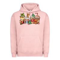Pigment Salmon christmas gingerbread coffee cups Urban Hoodie - Zillion Design Studio