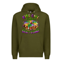 Army Green mardi gras king cake calories don't count Premium Hoodie - RanaPortraitStore