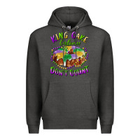 Charcoal Heather mardi gras king cake calories don't count Premium Hoodie - RanaPortraitStore