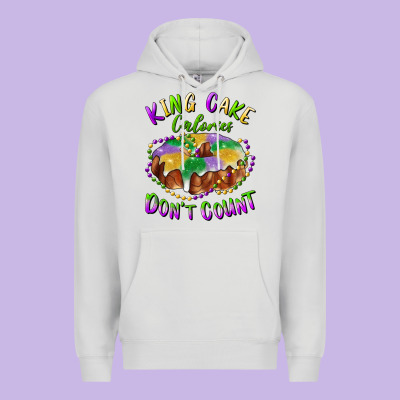 Mardi Gras King Cake Calories Don't Count Premium Hoodie Designed By Ranaportraitstore