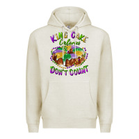 Oatmeal Heather mardi gras king cake calories don't count Premium Hoodie - RanaPortraitStore