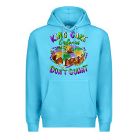 Ocean Blue mardi gras king cake calories don't count Premium Hoodie - RanaPortraitStore