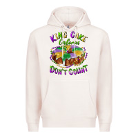 Pale Pink mardi gras king cake calories don't count Premium Hoodie - RanaPortraitStore