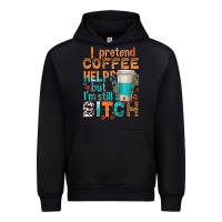 Black i pretend coffee helps but im stil a bitch Urban Hoodie - texasbilliewilder