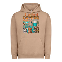 Pigment Burro i pretend coffee helps but im stil a bitch Urban Hoodie - texasbilliewilder