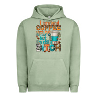 Pigment Oil Green i pretend coffee helps but im stil a bitch Urban Hoodie - texasbilliewilder