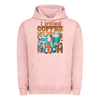 Pigment Salmon i pretend coffee helps but im stil a bitch Urban Hoodie - texasbilliewilder